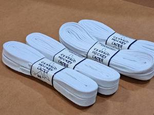 lot 3727 image: Lot of (12 Pairs) ProGuard Pro 96 White Classic Hockey Laces
