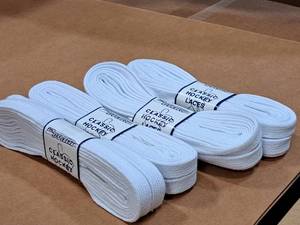 lot 3729 image: Lot of (18 Pairs) ProGuard Pro 108 White Classic Hockey Laces