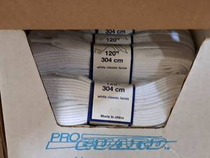 lot 3739 image: Lot of (12 Pairs) ProGuard Pro 120 White Classic Hockey Laces