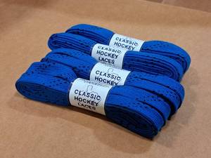 lot 3650 image: Lot of (18 Pairs) ProGuard 72 Royal Blue Classic Hockey Laces