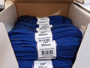 lot 3652 image: Lot of (13 Pairs) ProGuard 120 Royal Blue Classic Hockey Laces