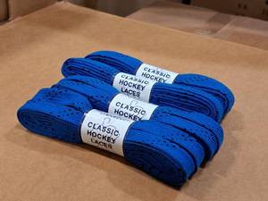 lot 3654 image: Lot of (18 Pairs) ProGuard 120 Royal Blue Classic Hockey Laces
