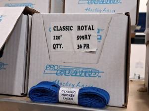 lot 3656 image: Lot of (1 Case) ProGuard 120 Royal Blue Classic Hockey Laces 36-count ( 36 total items )