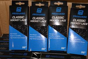 lot 3314 image: Lot of (18 Pairs) ProGuard 96 BlackWhite Classic Hockey Lace