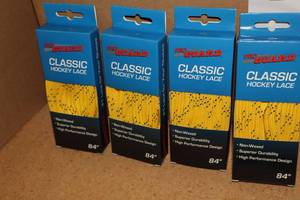 lot 3340 image: Lot of (14 Pairs) ProGuard 84 YellowBlack Classic Hockey Lace