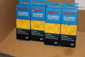 lot 3343 image: Lot of (14 Pairs) ProGuard 96 YellowBlack Classic Hockey Lace