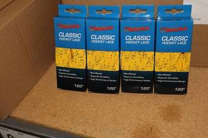 lot 3353 image: Lot of (18 Pairs) ProGuard 120 YellowBlack Classic Hockey Lace