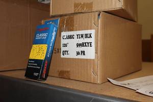 lot 3355 image: Lot of (1 Case) ProGuard 120 YellowBlack Classic Hockey Lace 36-count ( 36 total items )