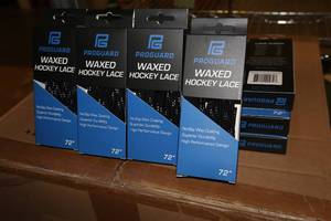 lot 3367 image: Lot of (20 Pairs) ProGuard 72 Waxed BlackWhite Hockey Lace