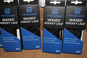 lot 3379 image: Lot of (20 Pairs) ProGuard 84 Waxed BlackWhite Hockey Lace