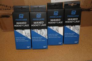 lot 3422 image: Lot of (20 Pairs) ProGuard 72 Waxed WhiteBlack Hockey Lace
