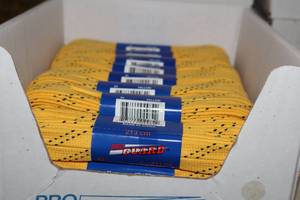 lot 3428 image: Lot of (13 Pairs) ProGuard Sonic Tip 84 Waxed Yellow Hockey Lace