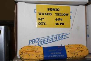 lot 3432 image: Lot of (1 Case) ProGuard Sonic Tip 84 Waxed Yellow Hockey Lace 36-count ( 36 total items )