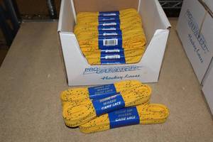 lot 3436 image: Lot of (19 Pairs) ProGuard Sonic Tip 96 Waxed Yellow Hockey Lace