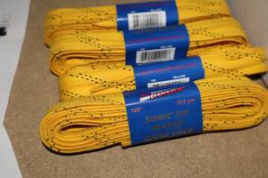 lot 3447 image: Lot of (18 Pairs) ProGuard Sonic Tip 120 Waxed Yellow Hockey Lace