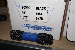lot 3463 image: Lot of (1 Case) ProGuard Sonic Tip 84 Black Skate Laces 36-count ( 36 total items )