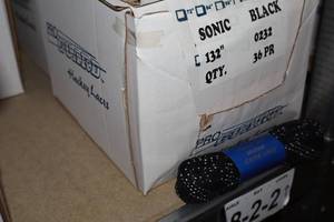 lot 3483 image: Lot of (1 Case) ProGuard Sonic Tip 132 Black Skate Laces 36-count ( 36 total items )