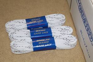 lot 3495 image: Lot of (12 Pairs) ProGuard Sonic Tip 120 Waxed White Skate Laces