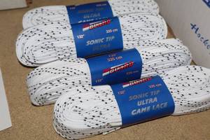 lot 3503 image: Lot of (18 Pairs) ProGuard Sonic Tip Ultra 132 White Skate Laces