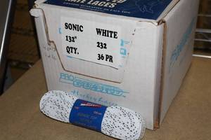 lot 3507 image: Lot of (1 Case) ProGuard Sonic Tip Ultra 132 White Skate Laces 36-count ( 36 total items )