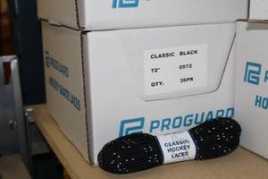 lot 3514 image: Lot of (1 Case) ProGuard 72 Black Classic Hockey Laces 36-count ( 36 total items )