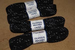 lot 3519 image: Lot of (18 Pairs) ProGuard 84 Black Classic Hockey Laces