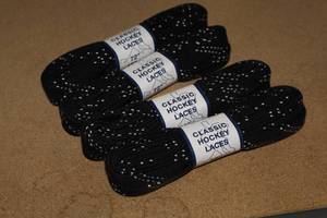 lot 3526 image: Lot of (18 Pairs) ProGuard 96 Black Classic Hockey Laces