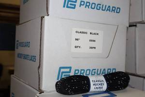 lot 3528 image: Lot of (1 Case) ProGuard 96 Black Classic Hockey Laces 36-count ( 36 total items )