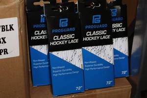 lot 3196 image: Lot of (18 Pairs) ProGuard 72 WhiteBlack Classic Hockey Lace