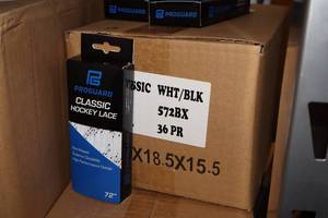 lot 3301 image: Lot of (1 Case) ProGuard 72 WhiteBlack Classic Hockey Lace 36-count ( 36 total items )