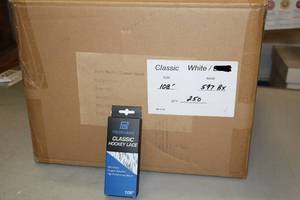 lot 2944 image: Lot of (1 Case) ProGuard 108 White Classic Hockey Lace 250-count ( 250 total items )