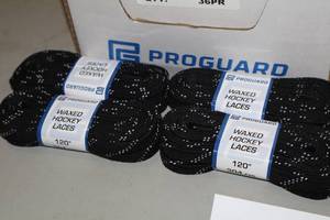 lot 2987 image: Lot of (18 Pairs) ProGuard 120 Waxed Black Hockey Skate Laces