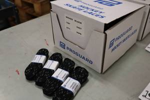 lot 2980 image: Lot of (1 Case) ProGuard 108 Waxed Black Hockey Skate Laces Pair 36-count ( 36 total items )