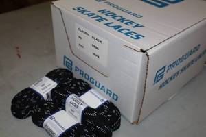 lot 3023 image: Lot of (1 Case) ProGuard 96 Black Classic Hockey Laces Pair 36-count ( 36 total items )