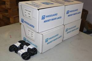 lot 3037 image: Lot of (4 Cases) ProGuard 96 Black Classic Hockey Laces Pair 36-count ( 144 total items )