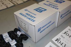 lot 3051 image: Lot of (2 Cases) ProGuard 108 Black Classic Hockey Laces Pair 36-count ( 72 total items )