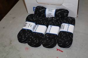 lot 3054 image: Lot of (18 Pairs) ProGuard 120 Black Classic Hockey Laces