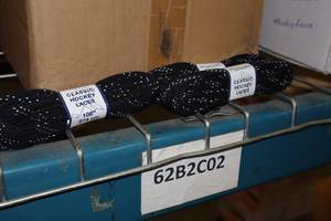 lot 3073 image: Lot of (18 Pairs) ProGuard 108 Black Classic Hockey Laces