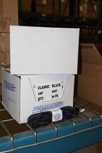 lot 3080A image: Lot of (2 Cases) ProGuard 108 Black Classic Hockey Laces 36-count ( 72 total items )
