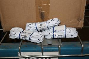 lot 3081 image: Lot of (18 Pairs) ProGuard 72 White Classic Hockey Laces