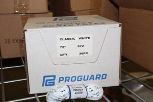 lot 3087 image: Lot of (1 Case) ProGuard 72 White Classic Hockey Laces 36-count ( 36 total items )