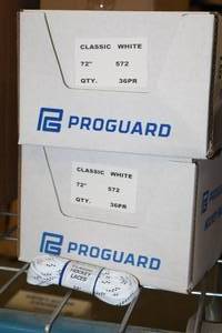lot 3090 image: Lot of (2 Cases) ProGuard 72 White Classic Hockey Laces 36-count ( 72 total items )