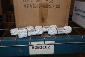 lot 3092 image: Lot of (18 Pairs) ProGuard 96 White Classic Hockey Laces