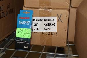 lot 3118 image: Lot of (1 Case) ProGuard 120 GreenBlack Classic Hockey Lace 36-count ( 36 total items )