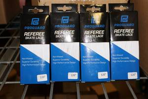 lot 3156 image: Lot of (18 Pairs) ProGuard 120 White Referee Skate Lace