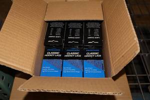 lot 3159 image: Lot of (27 Pairs) ProGuard 72 BlueBlack Classic Hockey Lace