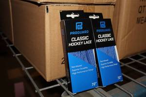 lot 3164 image: Lot of (1 Case) ProGuard 72 BlueBlack Classic Hockey Lace 36-count ( 36 total items )