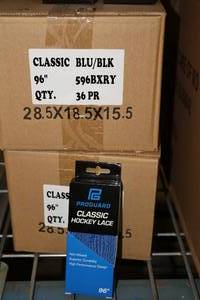 lot 3177 image: Lot of (2 Cases) ProGuard 96 BlueBlack Classic Hockey Lace 36-count ( 72 total items )