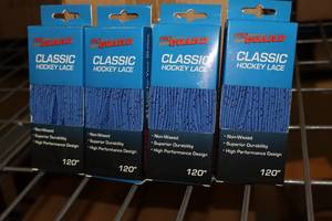 lot 3184 image: Lot of (18 Pairs) ProGuard 120 BlueBlack Classic Hockey Lace