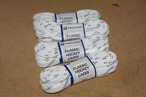 lot 3558 image: Lot of (18 Pairs) ProGuard 120 White Classic Hockey Laces